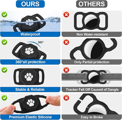 Smart Pet Tracker for Collar - Dog Tracker Pet Location Tracker with Holder | Real-Time Location, No Monthly Fee/ SIM Card, Work with Android Only (Not for IOS), Ultra-Slim, IP68 Waterproof Holder, Black