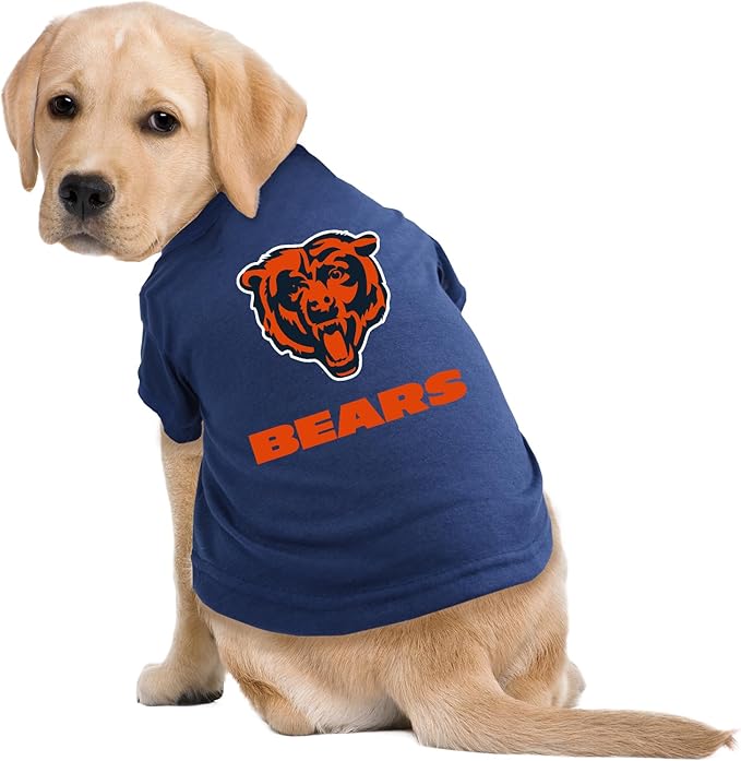 Littlearth NFL Chicago Bears Pet T-Shirt, Team Color, Large