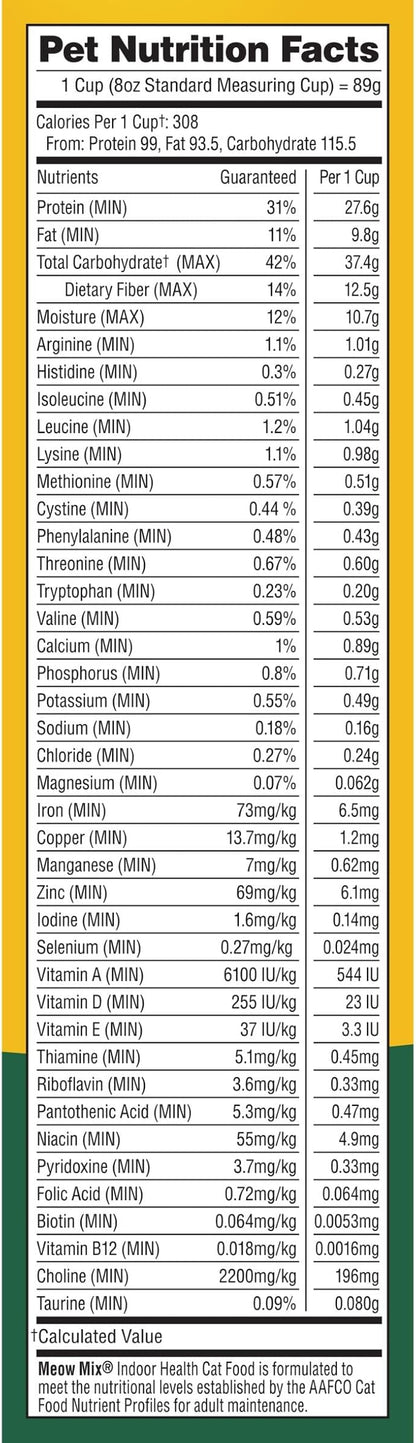Meow Mix Indoor Health Dry Cat Food, 6.3 Pound Bag