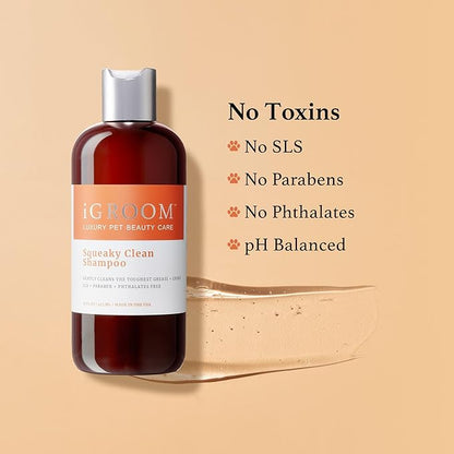 iGroom Squeaky Clean Dog Shampoo, Luxury Pet Beauty Care, Intense Cleaning Power, Chamomile Extracts Sooth Skin, Made in USA (1 GAL)