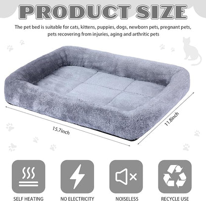 Sintuff 4 Pack Self Warming Cat Bed 15.7 x 11.8 Inch Cat Bed for Indoor Cats Heated Pet Crate Mat Extra Warm Thermal Dog Pad Anti-Slip Puppy Kitten Cushion for Pet Lovers Winter Gifts for Christmas