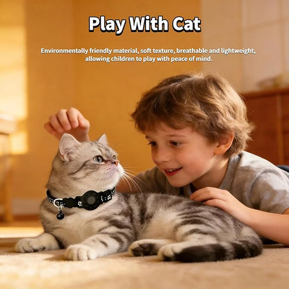 Cat Collar (iOS Only) - Pet Tracker Compatible with Apple Find My, Waterproof Smart Tag, No Monthly Fee. Advanced Safety Solution for Small & Large Cats.
