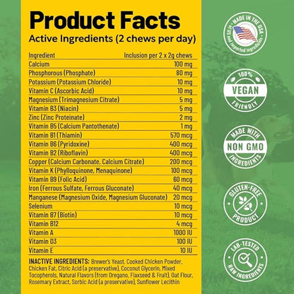 Guardian’s Choice VitaPup Puppy Vitamins Chews, Dog Vitamins for Growth, Digestion, Coat, Brain & Immune Support, Daily Multivitamin for Dogs with Omega 3, Biotin, & Calcium, 90 Tasty Soft Chews