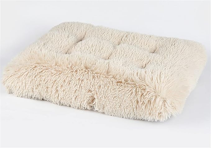 Liveinu Plush Calming Pet Cuddler - Faux Fur Dog & Cat Bed with Anti-Slip Bottom - Machine Washable - Apricot XL