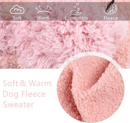 Dog Sweater Pink Pullover Dog Jacket for Small Dogs Girl Boy Soft Lightweight Sweatshirt Pet Clothes Doggie Coats for Chihuahua Clothes Cat Sweater, Pink, M