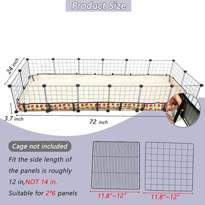 Guinea Pig Cage Liner，Washable Waterproof Oxford Cloth Cage Liners for Small Animals,Hamster Chinchilla Hedgehog Rabbit and Other Small Animals Not Include Cage (24x72 inches)