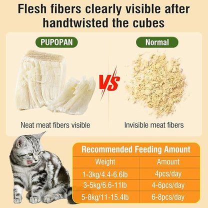 Freeze-Dried Chicken Cat Treats, 3.52 oz Chicken Cube Snacks for Pets, Single Ingredient Chicken Dog Treat Bite-Sized Pieces