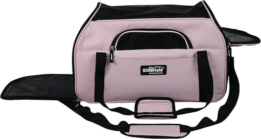 EliteField Soft Sided Pet Carrier (3 Year Warranty, Airline Approved), Multiple Sizes and Colors Available (Medium: 17" L x 9" W x 12" H, Pink)