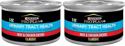 Purina Pro Plan Urinary Tract Health Beef and Chicken Entree Classic Cat Food - 3 oz. Pull-Top Cans,(Pack of 48)