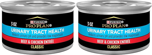 Purina Pro Plan Urinary Tract Health Beef and Chicken Entree Classic Cat Food - 3 oz. Pull-Top Cans,(Pack of 48)