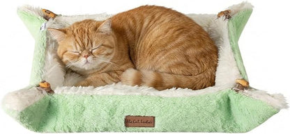 The Cat Ladies Self Warming Heated Cat Bed Mat - Heated Outdoor Kitten Bed Mat - Non Electric Heating Pad - for Indoor and Outdoor Cats - Reversible Comfortable Design - Light Green