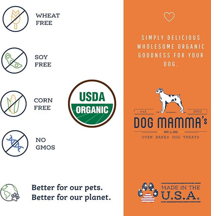 Dog Mamma's Organic Pumpkin Snaps Recipe - Certified Organic Dog Treats 6 oz