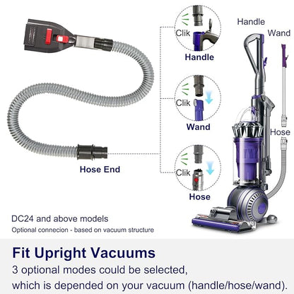 Dog Hair Vacuum Attachment for Dyson Vacuums, Pet Grooming Tool with Extension Hose and Adapter, Compatible with V6 V7 V8 V10 V11 V12 V15 Gen5 Animal Ball Upright Canister Cordless Stick Models