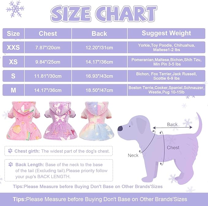 Kosiyi Dog Sweater Fleece Dog Hoodie Winter Puppy Clothes for Small Dogs Boy Girl Pet Hoodies Cold Weather Doggie Coats Fall Doggy Sweatshirt for Chihuahua Yorkie Cat Sweater Costume, Pink Star, XS