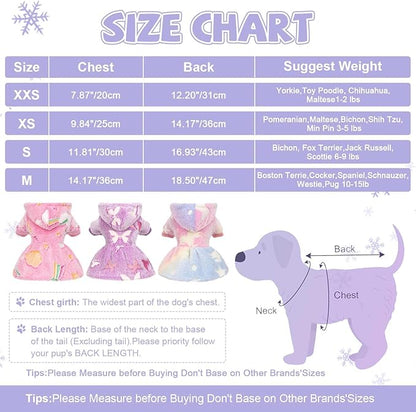Dog Sweater Fleece Dog Hoodie Winter Puppy Clothes for Small Dogs Boy Girl Pet Cold Weather Doggie Coats Fall Doggy Sweatshirt for Chihuahua Yorkie Cat Sweater Costume (Rainbow Stars, XX-Small)