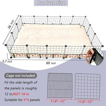 Guinea Pig Cage Liner，Washable Waterproof Oxford Cloth Cage Liners for Small Animals,Hamster Chinchilla Hedgehog Rabbit and Other Small Animals Not Include Cage (36x60 inches)