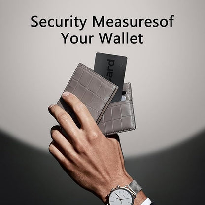 Ultra-Thin Air Tag 0.07in Wallet Tracker (Both iOS and Android) IP68 Bluetooth GPS Tracker for Bags Passport Works with Find My (Apple MFi Certified) & Google Find My Device - 5 Year Battery Life
