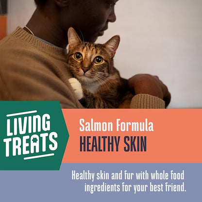 Whole Life Cat Living Treats for Cats – Human Grade Probiotics for Allergy & Itchy Skin Relief, Natural Digestive Support, Healthy Cat Snacks for Felines - Salmon & Yogurt, 1 oz (Pack of 2)