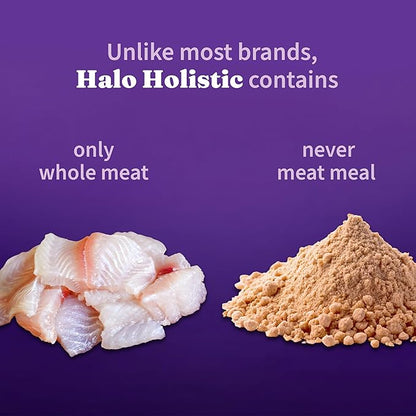 Halo Holistic Cat Food Wild Caught Whitefish Formula, Healthy Grains Dry Cat Food, For Sensitive Stomach Support, Kibble for Adult Cats, 6 lb Bag