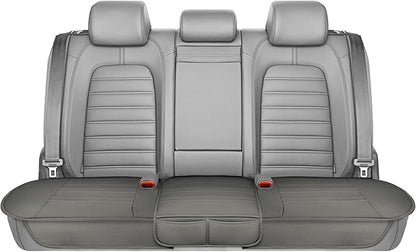 Motor Trend Rear Seat Protector for Cars, SUVs & Trucks – Nappa Leather Bench Cover Protector - Car Seat Cover for Kids, Pets & Baby - Durable Back Seat Protector, Gray Universal Fit Bottom Coverage