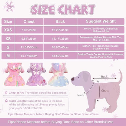 Dog Sweater Fleece Dog Hoodie Winter Puppy Clothes for Small Dogs Boy Girl Pet Hoodies Cold Weather Doggie Coats Fall Doggy Sweatshirt for Chihuahua Yorkie Cat Sweater Costume, Purple Butterfly, S