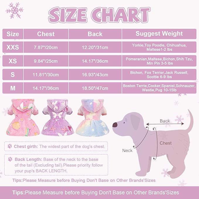 Dog Sweater Fleece Dog Hoodie Winter Puppy Clothes for Small Dogs Boy Girl Pet Hoodies Cold Weather Doggie Coats Fall Doggy Sweatshirt for Chihuahua Yorkie Cat Sweater Costume, Purple Butterfly, XXS