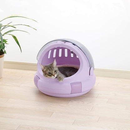 Richell Space Capsule Pet Carrier & Bed, Travel Carrier for Small Dog and cat
