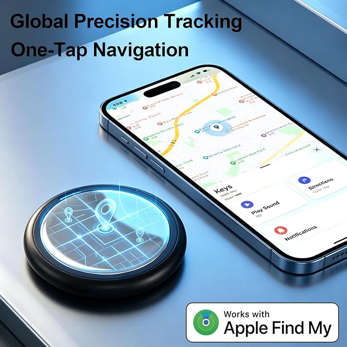GPS Tracker for Vehicles No Subscription for iOS Only - 4 Pack | Undetectable Car Tracker, Precise Location Bluetooth Tag Compatible with Apple Find My for Key Luggage Kid Pet