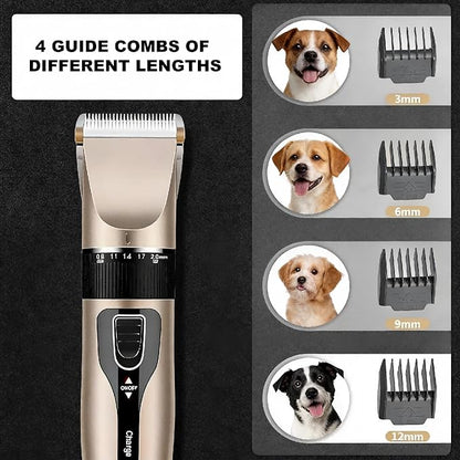 SIRUP Rechargeable Dog Grooming Kit-Dog Clipper Kit, Pet Shaver Cordless Electric Quiet Hair Clipper Set for Dogs Cats Pets, 12 piece Set