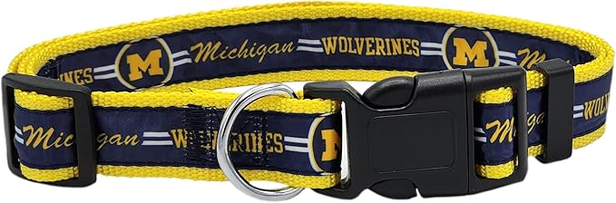 Pets First Collegiate Pet Accessories, Dog Collar, Michigan Wolverines, Small