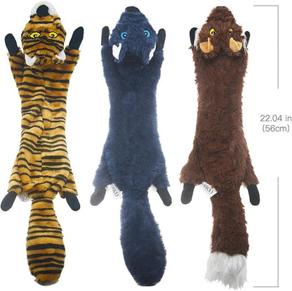 SHARLOVY Dog Squeaky Toys 5 Pack, Pet Crinkle Toy No Stuffing Animals Plush, Dog Chew for Large and Medium, Small Puppy Teething for Boredom