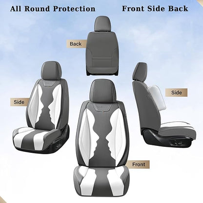 Coverado Car Seat Covers, Front Covers for Cars, Car Seat Cover Front Seats, Automotive Seat Cover, Waterproof, Leather Car Seat Cushion, Universal Interior Seat Protectors for Most Cars Black