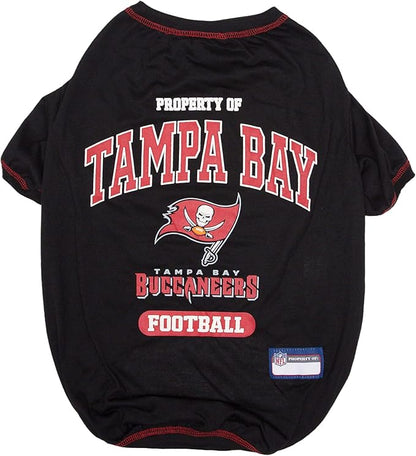 NFL Tampa Bay Buccaneers Dog T-shirt Large. - Licensed Shirt for Pets Team Colored with Team Logos- Premium Stretchable Materials for the comfort of your Dog & Cat