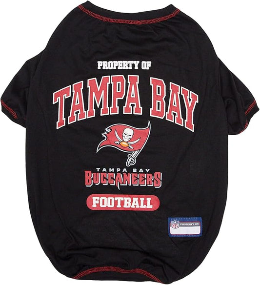 NFL Tampa Bay Buccaneers Dog T-shirt Large. - Licensed Shirt for Pets Team Colored with Team Logos- Premium Stretchable Materials for the comfort of your Dog & Cat