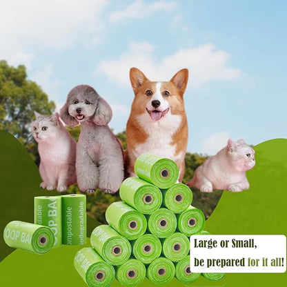 GWT Dog Poop Bags Biodegradable 100% Certified Home Compostable 120 Counts 9"x13" Pet Waste Bags- ASTM D6400 & EN 13432 Compliant -Plant Based Poop Bags for Pet Cat Dog Doggie (8 Rolls)
