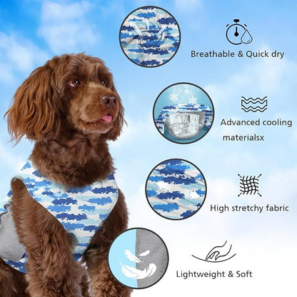 2 Pack UPF 50+ Sun Protection Pet Shirts, Sports Fan T-Shirts for Small Dogs, Lightweight Sleeveless Dog Vest with Reflective Strips, Cat Outfit P23ST00505M