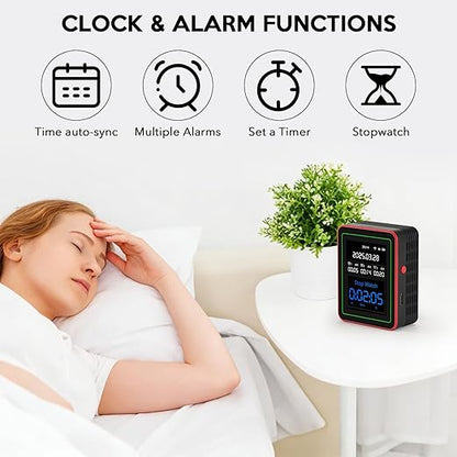 Air Quality Monitor Home Indoor - 15-in-1 Professional Air Meter with HCHO, CO2, PM, TVOC, AQI, Temperature & Humidity, Real-Time Display, App Control, Portable, Accurate for Home & Office Use