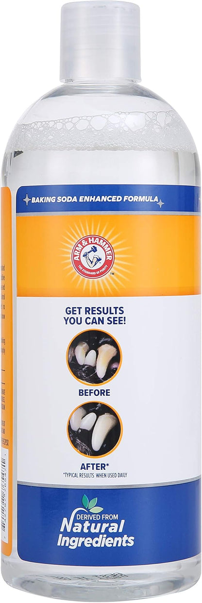 Arm & Hammer Dog Water Additive Dental Care - Bad Breath Eliminator for Dogs & Dog_Breath Freshener - Dog_Tooth Plaque Cleaner & Dog Tartar Remover - 16 Fl Oz Dental Rinse for Dogs (Pack of 2)