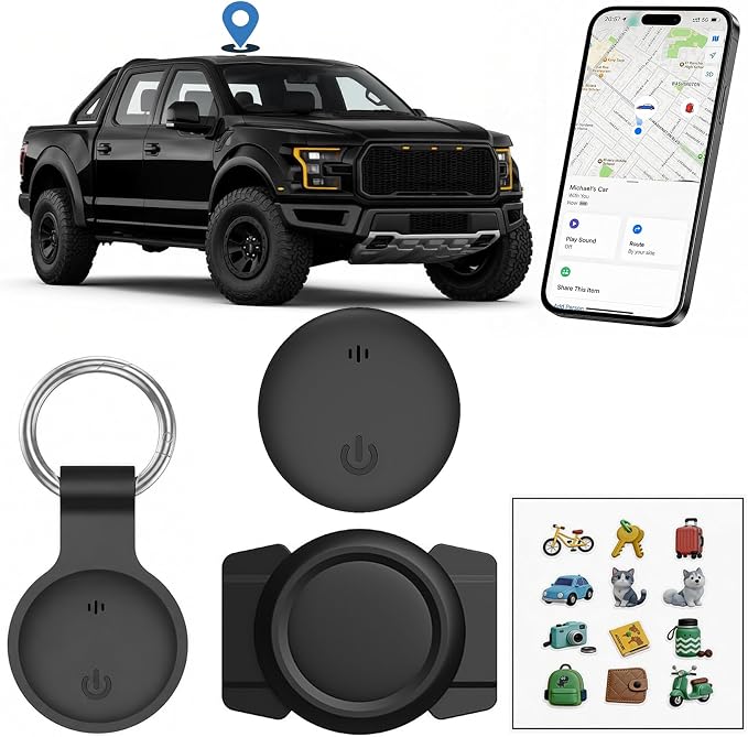Undetectable GPS Tracker for Vehicles - Real-Time Tracking，No Monthly Fee/No SIM Card【Apple MFi Certified】Works with iOS Find My | Mini Hidden Magnetic GPS Locator，IP68 Waterproof，Reliable Performance