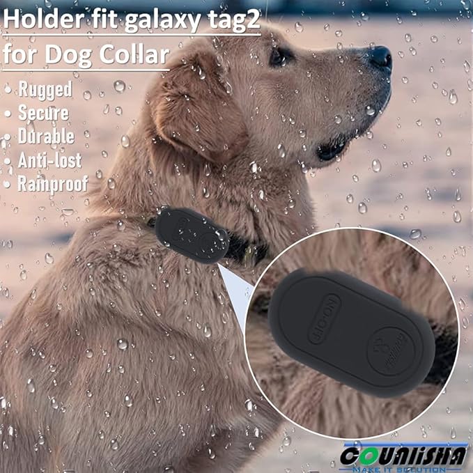 Silicone Holder Compatible for Samsung Galaxy smarttag2 for Dog Collar,Slim Rubber Cover pet Accessories,Secure case for Galaxy tag2 Tracker for cat Belt (2 Pack)