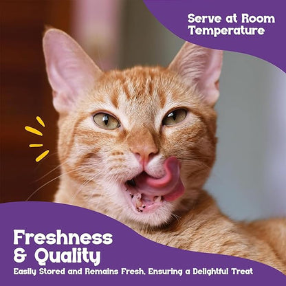 Beefeaters wet cat treats lickable 48 Count Puree Variety Pack - Salmon Tuna Chicken for Hydration & Training, Grain Free Taurine Enriched High Moisture, lickable cat treats squeeze up for Picky Eater