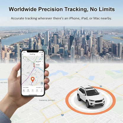 Car GPS Tracking Devices for Vehicles Work with Find My (iOS Only) Magnetic | Mini Hidden Anti Theft Real Time Car Locator No Subscription Global Network Finder Waterproof for Motorcycle Bike Trucks Pets