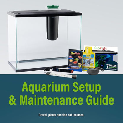 GloFish Aquarium Starter Kit, 6.6 Gallon Fish Tank, Includes Blue & White LED Lights, Tetra Whisper Bio-Bag Filter & Thermometer