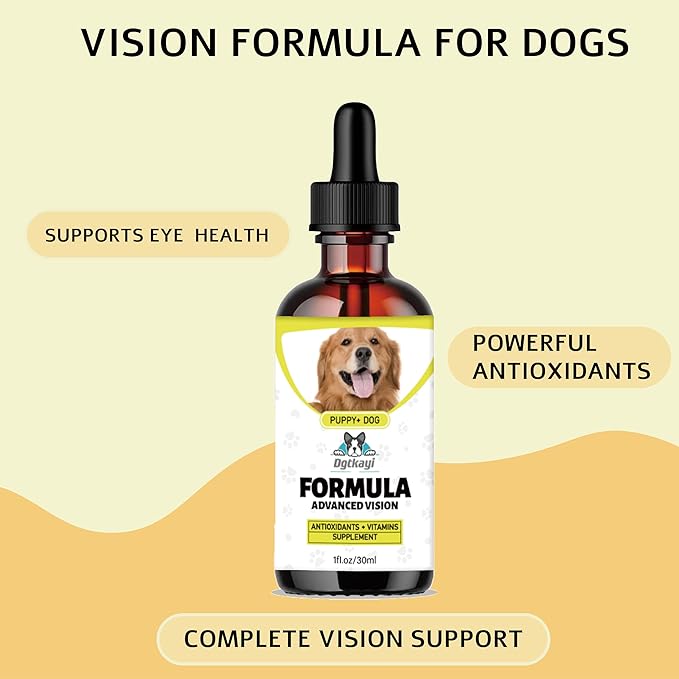 Advanced Vision Formula for Dogs – Liquid Eye and Vision Support Supplement – Supports Clear Vision & Reduces Cloudy Eyes & Cataracts in Dogs – with Lutein & Zeaxanthin – 1oz (30ml) Oral Drops