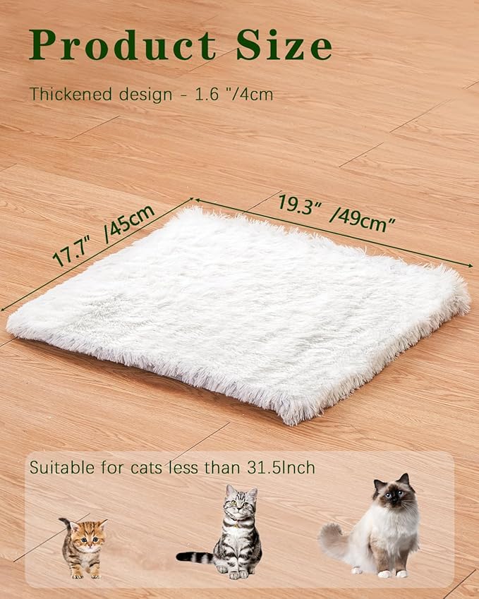 SETVSON Cat Bed Pad for Indoor Cats, 19.3*17.7*1.57 inch Soft Small Pet Bed, Double Sided Washable Cat Bed Dog Bed, Self Heating Pet Pad, Indoor Breathable Pet Mat for Small, Medium, Large Cats Puppy