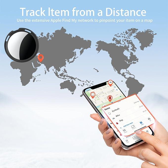 4 Pack Tracker Tags [Apple MFi Certified] Bluetooth Air Tracker Pair with Apple Find My (iOS Only) Smart Tracking Tags Keys Finder Item Locator Worldwide Tracker for Pets Backpack Wallet Dogs Luggage