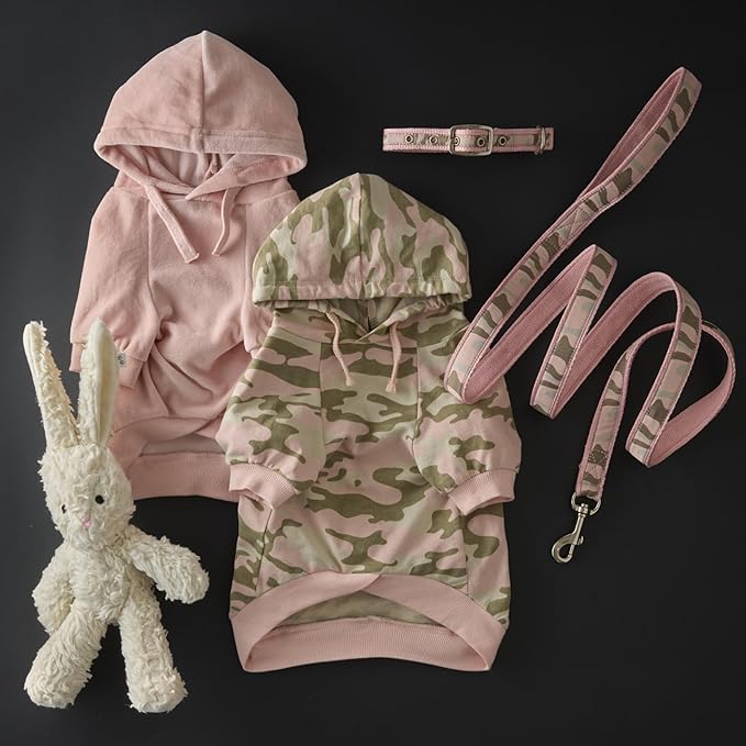 Pet Passion Cooper II Organic Cotton Velour Dog Hoodie Pet Coat for Small, Medium and Large Dogs, Pink, X-Large (55-80 lbs)