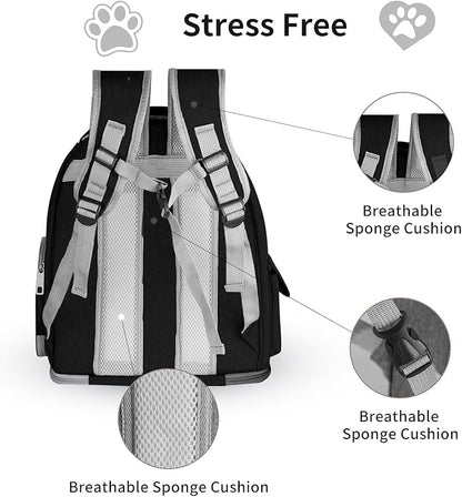 Cat Backpack Carrier for Cats and Small Dogs, Breathable Cat Bubble Backpack, Airline Approved Pet Travel Carrier for Hiking Camping Outdoor(Black)