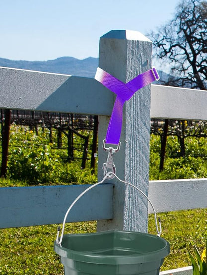 Adjustable Nylon Bucket Strap （3 Pack）- for Hay Nets, Water Buckets, Hanging Strap,Horse Outdoor Feeders,Heavy Duty Horse Water Feed, 30" (Purple)