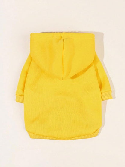 QWINEE Basic Dog Hoodie Sweatshirt Puppy Sweater Warm Cat Costumes Pet Clothes for Chihuahua Puppy Kitten Small Medium Dogs Yellow Small